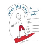 surfer boy invite