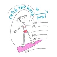 catchin` a wave girl invite